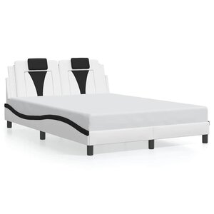 vidaXL Cadre de lit Viana sans matelas blanc et noir 120x200 cm similicuir