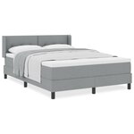 Lit Box Spring vidaXL avec Matelas Gris Clair 140x190 cm Tissu
