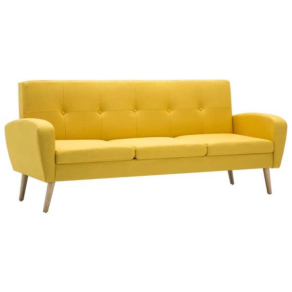 vidaXL Canapé à 3 places Tissu Jaune