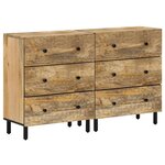 vidaXL Armoires latérales 2 Pièces 60x33x75 cm bois massif de manguier