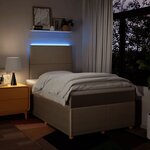 vidaXL Sommier à lattes de lit avec matelas Crème 120x200 cm Tissu