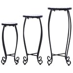 vidaXL Tables mosaïque 3 Pièces Bleu et blanc Céramique