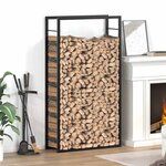 vidaXL Étagère à bois de chauffage Noir mat 80 x 28 x 154 cm Acier