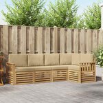 vidaXL Ensemble de canapés d'extérieur 5 pc Blanc et Beige Polyester