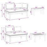 vidaXL Ensemble de banc de jardin avec coussin 5 Pièces Marron et gris