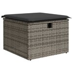 vidaXL Salon de jardin 9 Pièces avec coussins gris résine tressée