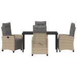vidaXL Ensemble de jardin 5 pièces beige poly rattan