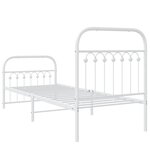 vidaXL Cadre de lit métal sans matelas avec pied de lit blanc 80x200cm