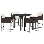 vidaXL Ensemble de salle à manger pour jardin 5 Pièces Marron polyrotin