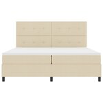 vidaXL Lit à ressorts avec matelas avec LED Crème 200 x 200 cm tissu