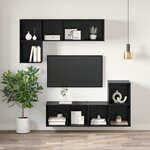 vidaXL Meuble TV mural Chêne noir 37 x 37 x 107 cm Bois d'ingénierie