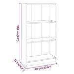 vidaXL Bibliothèque Chêne fumé 60x24x109 cm Bois d'ingénierie