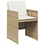 vidaXL Ensemble à manger de jardin et coussins 9 Pièces beige Poly rotin