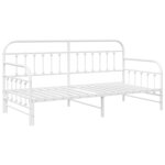 vidaXL Cadre de lit de jour Blanc 90 x 190 cm Acier enduit de poudre