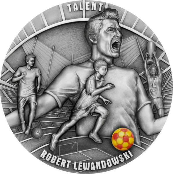 Monnaie TALENT Robert Lewandowski The Way To The Dreams 2 Oz Argent 5$ Niue 2022