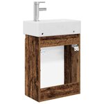 vidaXL Meuble de salle de bain avec robinet Bois ancien
