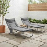 vidaXL Transat pliant avec coussin 2 Pièces Anthracite