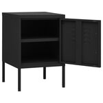 vidaXL Table de chevet Noir 35x35x51 cm Acier
