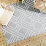 vidaXL Tapis d'extérieur ARAKIL Gris 160x230 cm PP