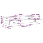 vidaXL Cadre de lit Gris béton 80 x 200 cm Bois d'ingénierie