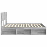 vidaXL Cadre de lit avec rangement et tête de lit Sonoma gris