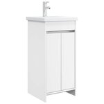 vidaXL Meuble de salle de bain avec évier Blanc 42 x 40 x 84 5 cm