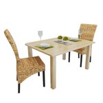 vidaXL Chaises à manger lot de 2 bois solide de manguier et abaca