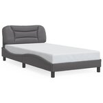 vidaXL Cadre de lit avec LED sans matelas gris 100x200 cm