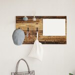 vidaXL Porte-manteau mural avec étagère avec stockage avec miroir Bois ancien 90 x 10 x 50 cm