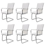 vidaXL Chaises à manger cantilever lot de 6 blanc similicuir