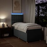 vidaXL Sommier à lattes de lit avec matelas Gris foncé 100x200cm Tissu