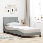 vidaXL Cadre de lit sans matelas Hanko gris clair 90x200 cm tissu
