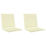 vidaXL Coussins de siège et de dos 2 Pièces Crème 47 x 45 x 2 cm