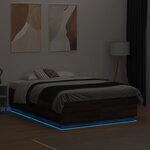 vidaXL Cadre de lit avec LED sans matelas chêne marron 120x190 cm