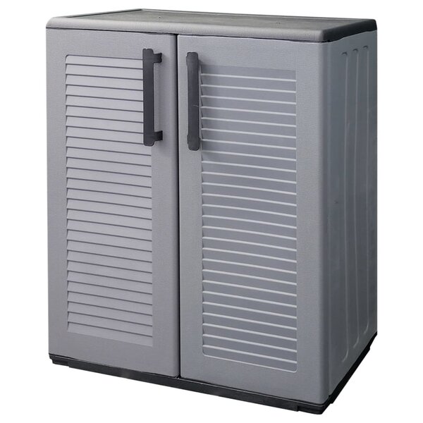 vidaXL Armoire de rangement de jardin Gris et noir 68x37x84 cm PP