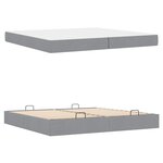 vidaXL Cadre de lit avec stockage Gris clair 200 x 200 cm tissu