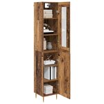 vidaXL Haut Armoire 2 Pièces Bois Ancien Verre
