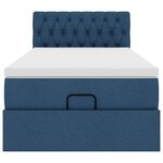 vidaXL Lit ottoman avec matelas bleu 90x200 cm tissu