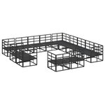vidaXL Ensemble de canapé de jardin avec coussin 13 Pièces Noir Aluminium