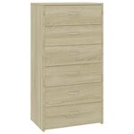 vidaXL Buffet avec 6 tiroirs Chêne sonoma 50x34x96cm Bois d'ingénierie