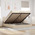 VidaXL Cadre de lit ottoman avec matelas crème 200x200 cm tissu