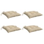 vidaXL Coussins de chaise lot de 4 beige 50x50x7 cm tissu oxford