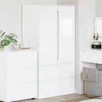 vidaXL Cabinet de salle de bain Blanc brillant 79 5 x 49 x 156 cm