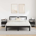 vidaXL Cabinet de chevet avec tiroir 2 Pièces Chêne noir 40 x 42 x 56 cm