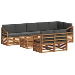 vidaXL Ensembles de canapés avec coussin 9 Pièces Naturel et Anthracite