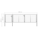 vidaXL Portail de jardin Acier 400 x 100 cm Argenté