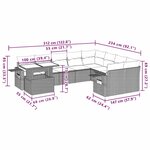 vidaXL Salon de jardin avec coussins 10 Pièces gris clair résine tressée