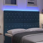 vidaXL Tête de Lit LED Argyle Bleu foncé 144 cm Velours