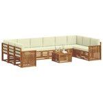 vidaXL Ensemble de canapés d'extérieur 11 pc Naturel et Crème