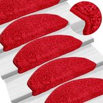 vidaXL Tapis d'escalier 10 Pièces 65x21x4 cm Rouge
